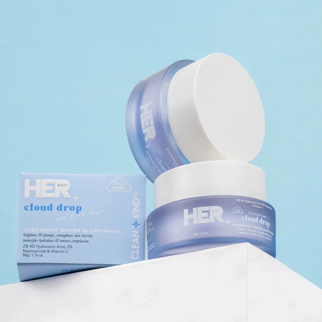HER Beauty cloud drop Overnight Water Sleep Mask (72hr Hydration) 50ml HER Beauty