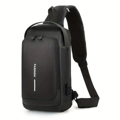 Men Anti Theft, USB Charging, Crossbody Short Travel Sling Bag Pack Cosmia.pk