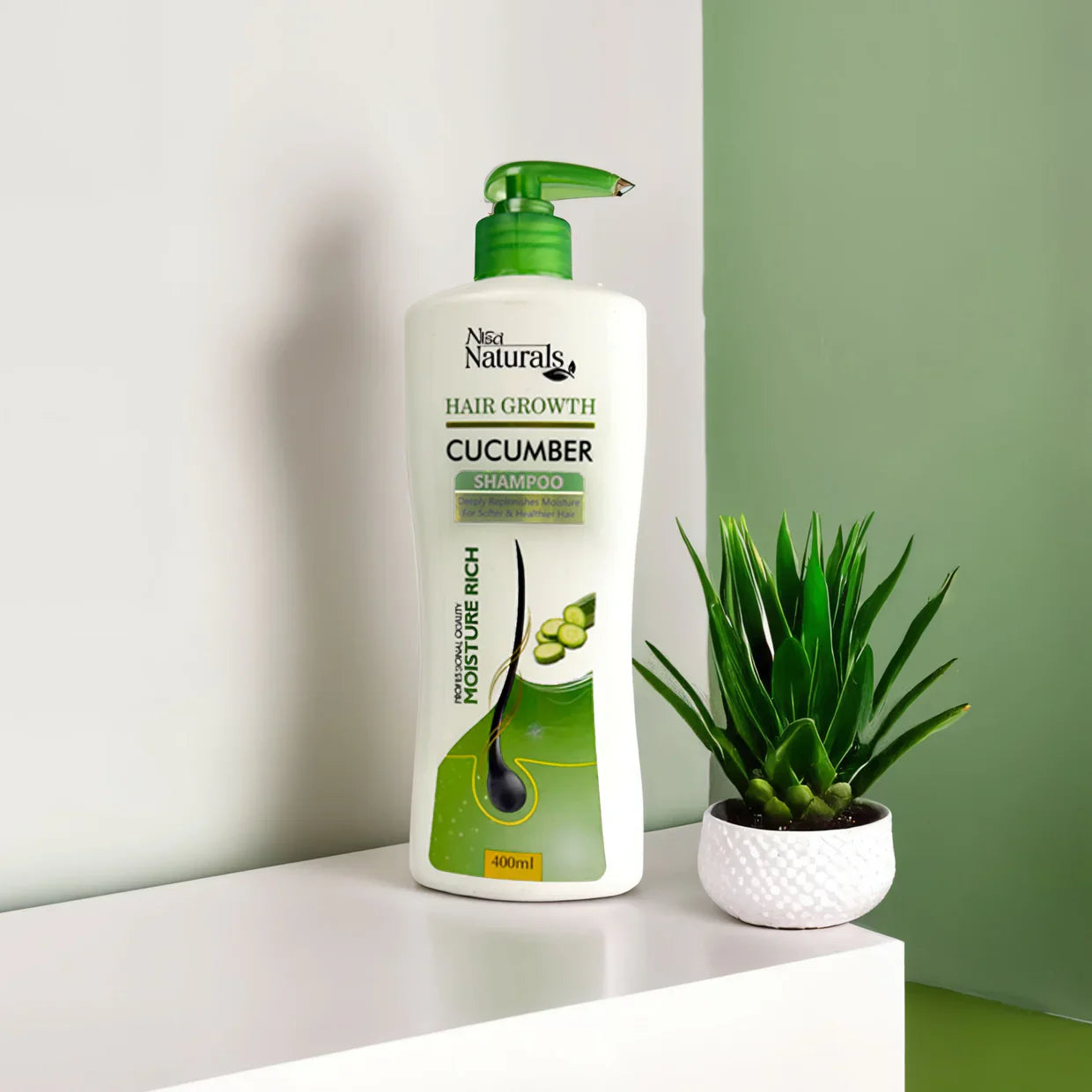 Nisa Natural Cucumber Hair Growth Shampoo - 400ml Nisa Naturals