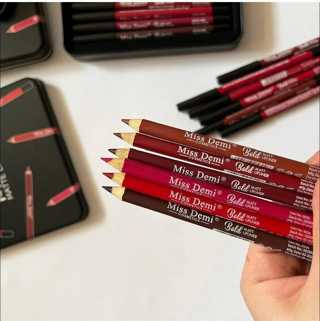 Miss Demi Kiss Matte Lipliner 12- Pcs Set Miss Demi