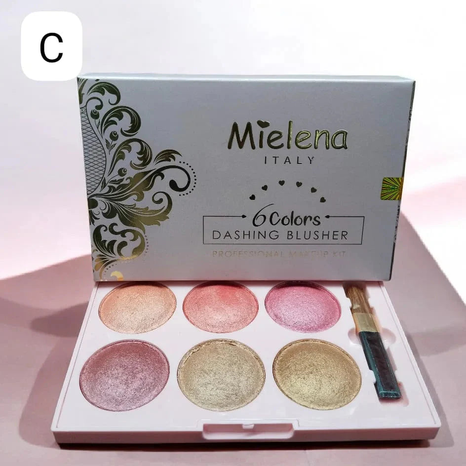 Mielena 6-Color Dashing Blusher Palette Mielena