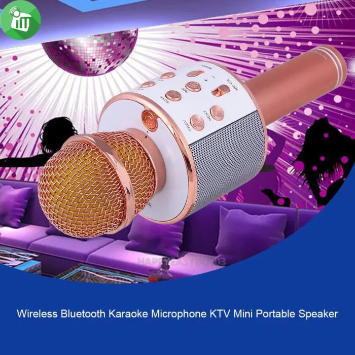 Wireless Mic with Speaker Bluetooth Karaoke Radio Microphone - Each Cosmia.pk