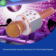 Wireless Mic with Speaker Bluetooth Karaoke Radio Microphone - Each Cosmia.pk