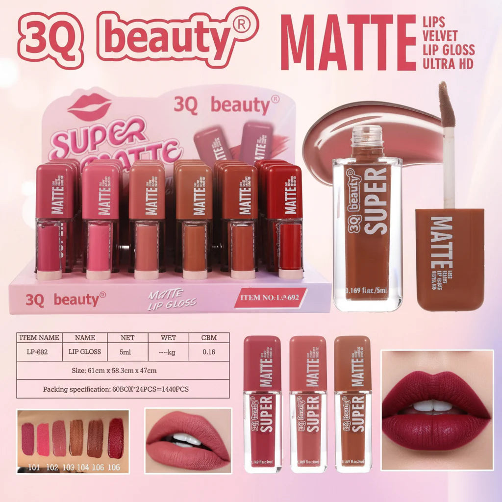 3Q Beauty Lip Gloss Super Matte 3Q Beauty