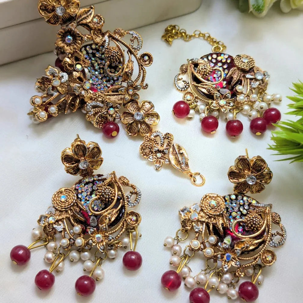Turkish Choker Set with Earrings & Tikka Cosmia