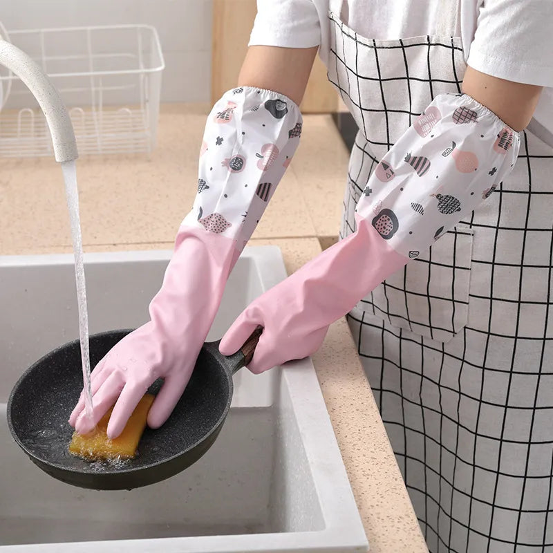 Latex Rubber Dish Washing Gloves Cosmia.pk