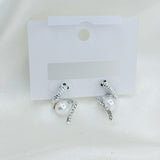 New Twist Crystal Pearl Women’s Dangle Earrings – Each Pair