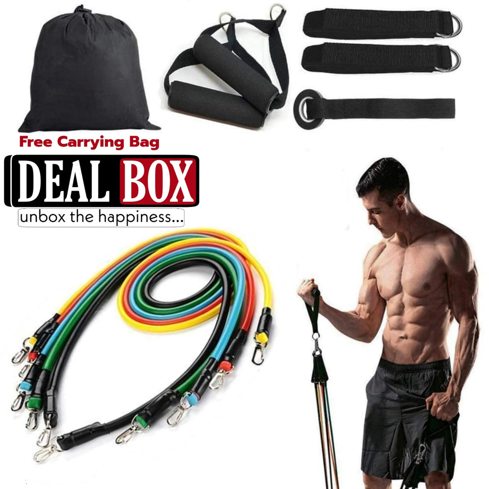 11-Pcs set of Power Resistance exercise bands (BD-303) - for home Cosmia.pk