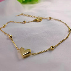 Stainless Steel Gold Plated Heart Chain Cosmia