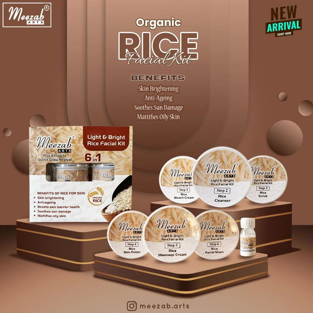 Meezab Arts 6in1 Organic Rice Facial Kit Meezab