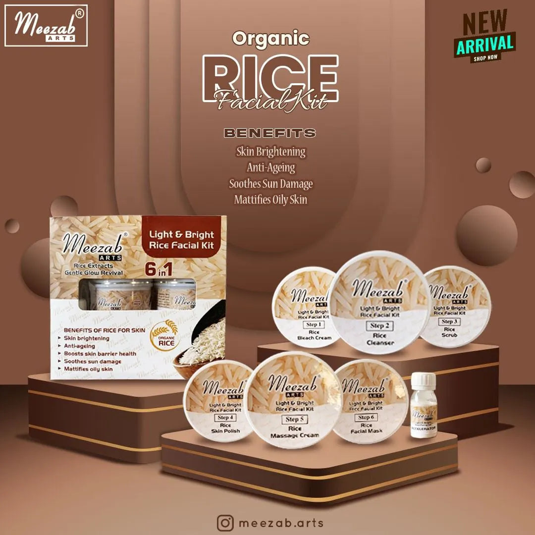 Meezab Arts 6in1 Organic Rice Facial Kit Meezab