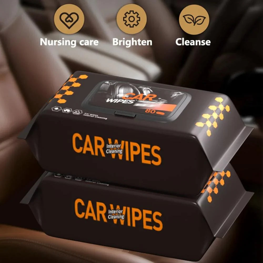 Car interior cleaning and polishing Wipes - PACK OF 80 Cosmia.pk