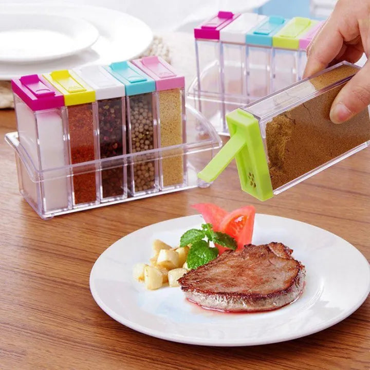 Seasoning Boxes Plastic Spice Box - Pack Of 6 Cosmia.pk