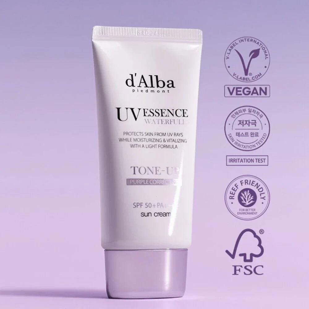 d'Alba Waterfull Purple Tone Up Sun Cream SPF50+ PA++++ - 50ml d'Alba