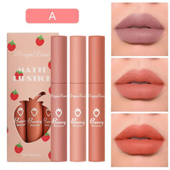 3Pcs Dragon Ranee Nude Liquid Lipstick Set Matte Dragon Ranee