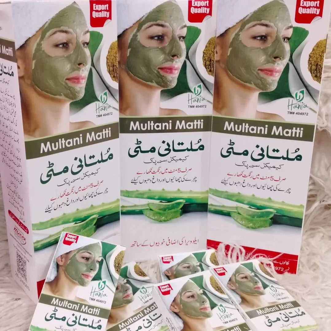 Hania Multani Mitti Fuller Baked Earth Clay Face Mask 50g (Each) – 24 Hania