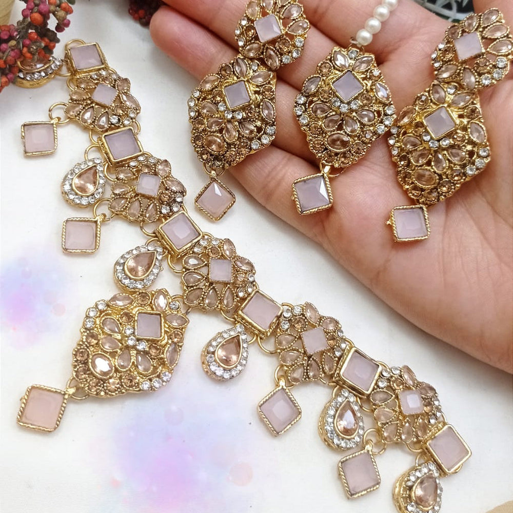 Antique Necklace Set - Stone Work Cosmia