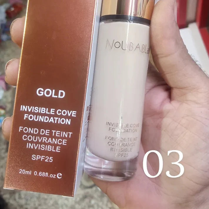 NoubaBlak Gold Invisible Cover Foundation SPF 25 – 20ml Noubablak