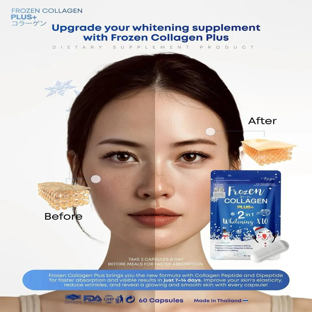 Frozen Collagen 2 in 1 Whitening Caps - 60 Capsules Frozen