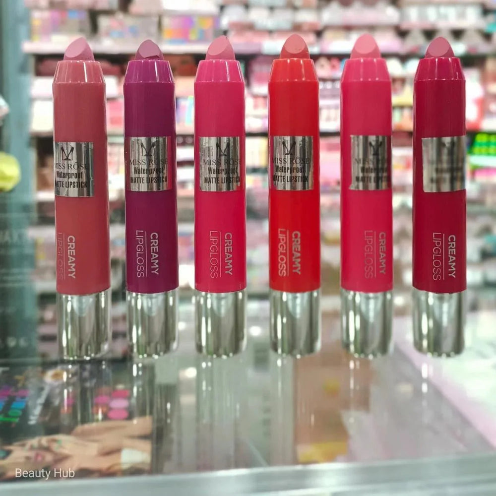 Miss Rose Lip Gloss Crayons - 6 Pcs Set Miss Rose