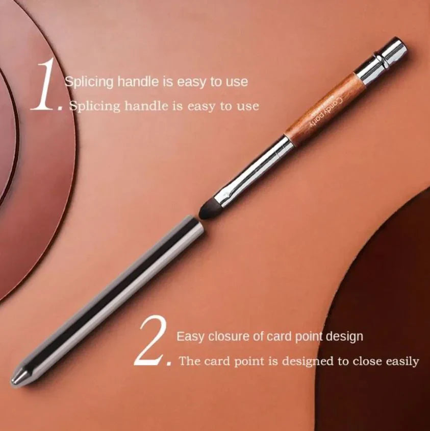 MUF304 Concealer Lip Brush with Wood Handle & Aluminium Tube MUF