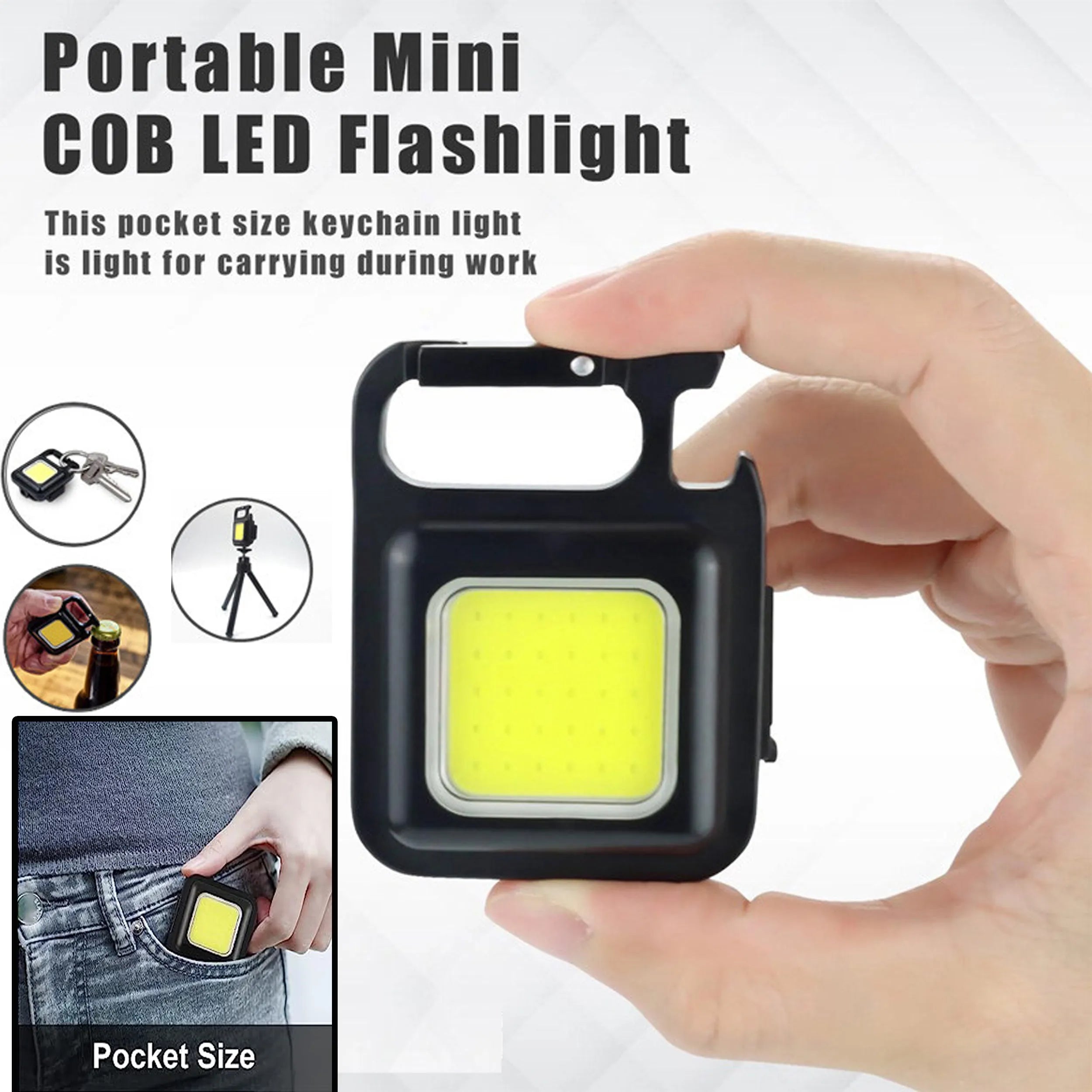 Multi-Function COB Rechargeable Keychain Light Cosmia.pk
