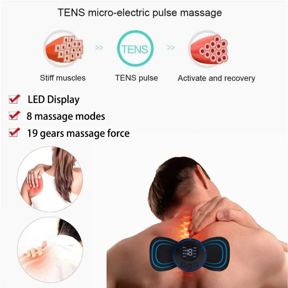 Electric EMS Cervical Back Muscle Pain Relief Mini Neck Massager Cosmia.pk