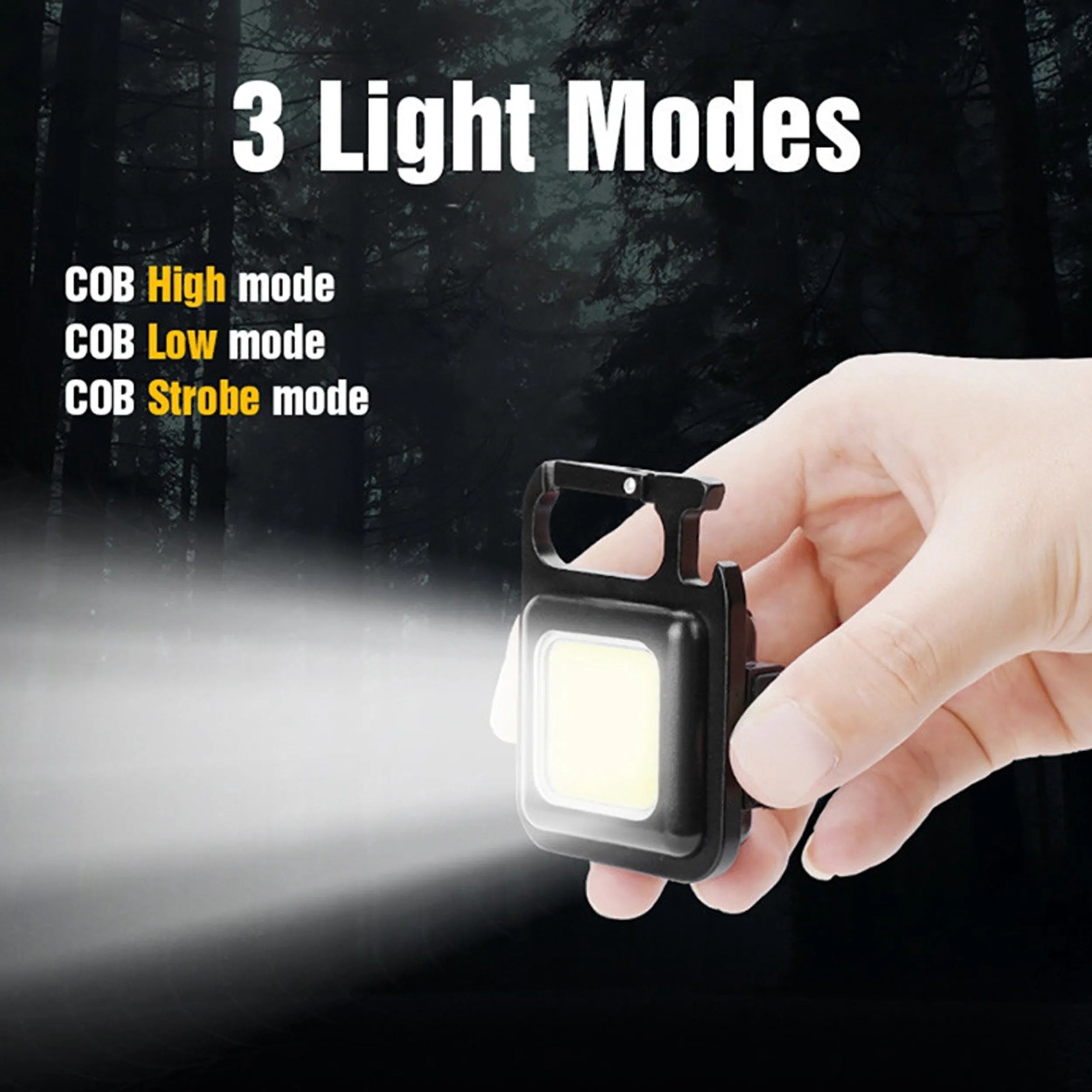 Multi-Function COB Rechargeable Keychain Light Cosmia.pk