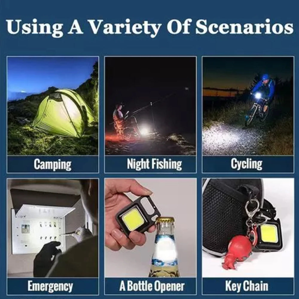 Multi-Function COB Rechargeable Keychain Light Cosmia.pk