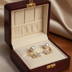 Pearl & crystal floral earrings Cosmia