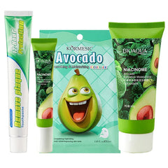 New Pack of 4 Avocado green deal Face Wash & Tooth paste OR Facial Mask & Eye Cream skin care series Cosmia