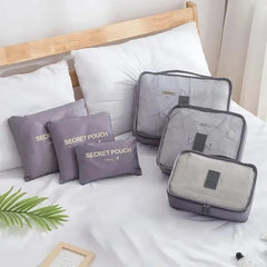 Portable Luggage Organizer Cubes & Toiletry Pouch - 6 Pcs Cosmia.pk