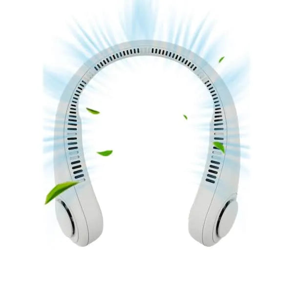 Portable Bladeless Neck Fan – USB Rechargeable 360° Cooling Hanging Cosmia.pk