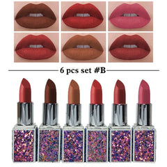 Heng Fang Diamond 6 Pc Long Lasting Matte Lipsticks Set Heng Fang