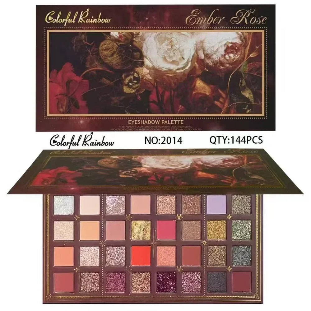 Colorful Rainbow Ember Rose Eyeshadow Palette - 32 Colors Colorful Rainbow