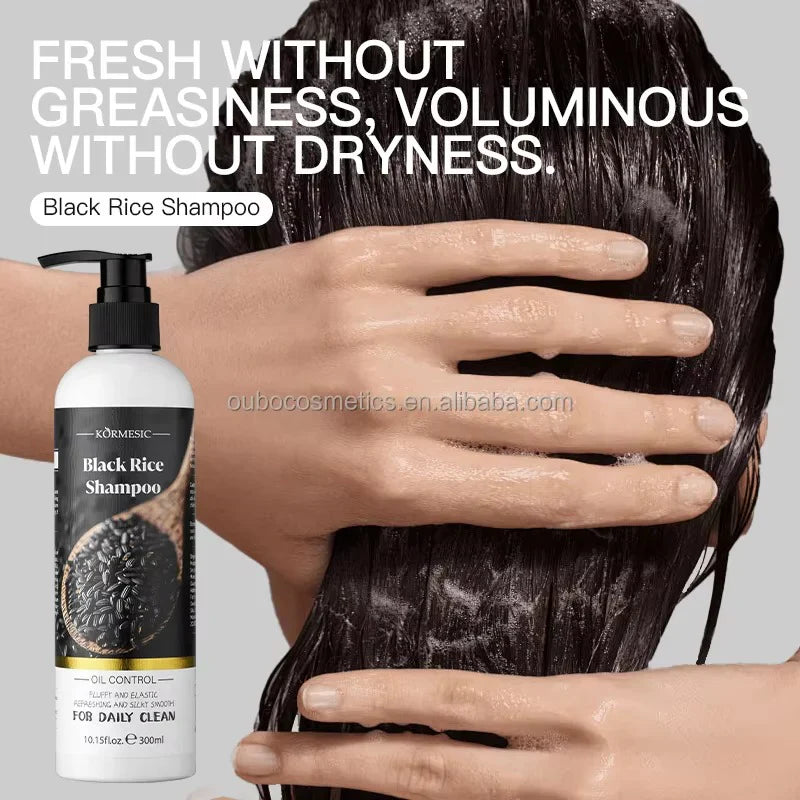 KORMESIC refreshing and silk smooth black rice Shampoo - 300ml KORMESIC