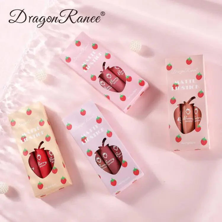 3Pcs Dragon Ranee Nude Liquid Lipstick Set Matte Dragon Ranee