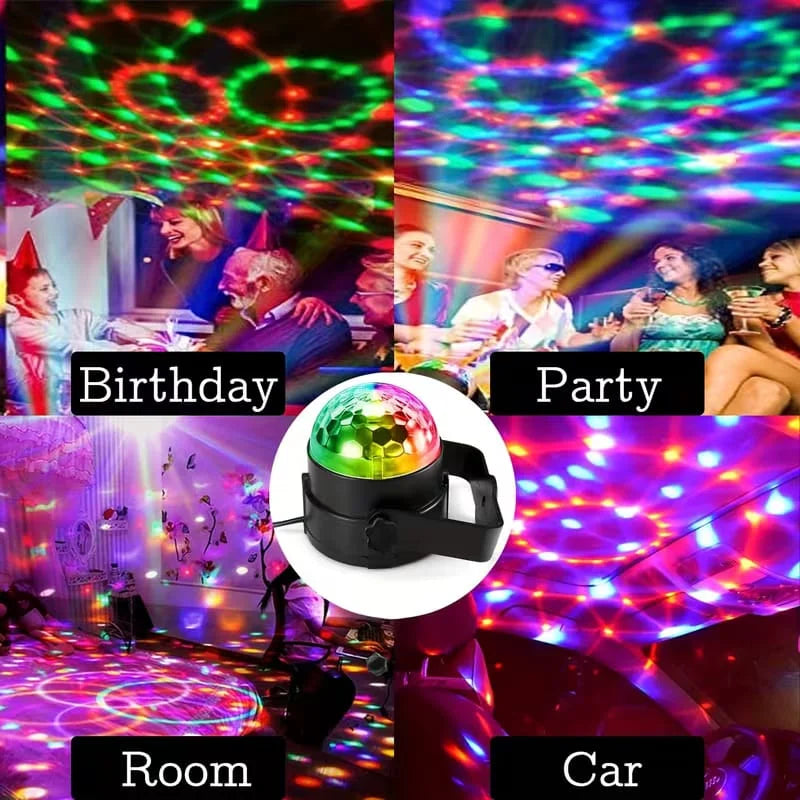 RGB disco ball light 7 modes color charging LED USB power with speaker Cosmia.pk