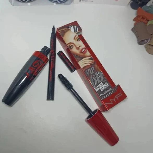 NYF 2in1 6D Thick Black Mascara And Eyeliner In One Box Sets NYF