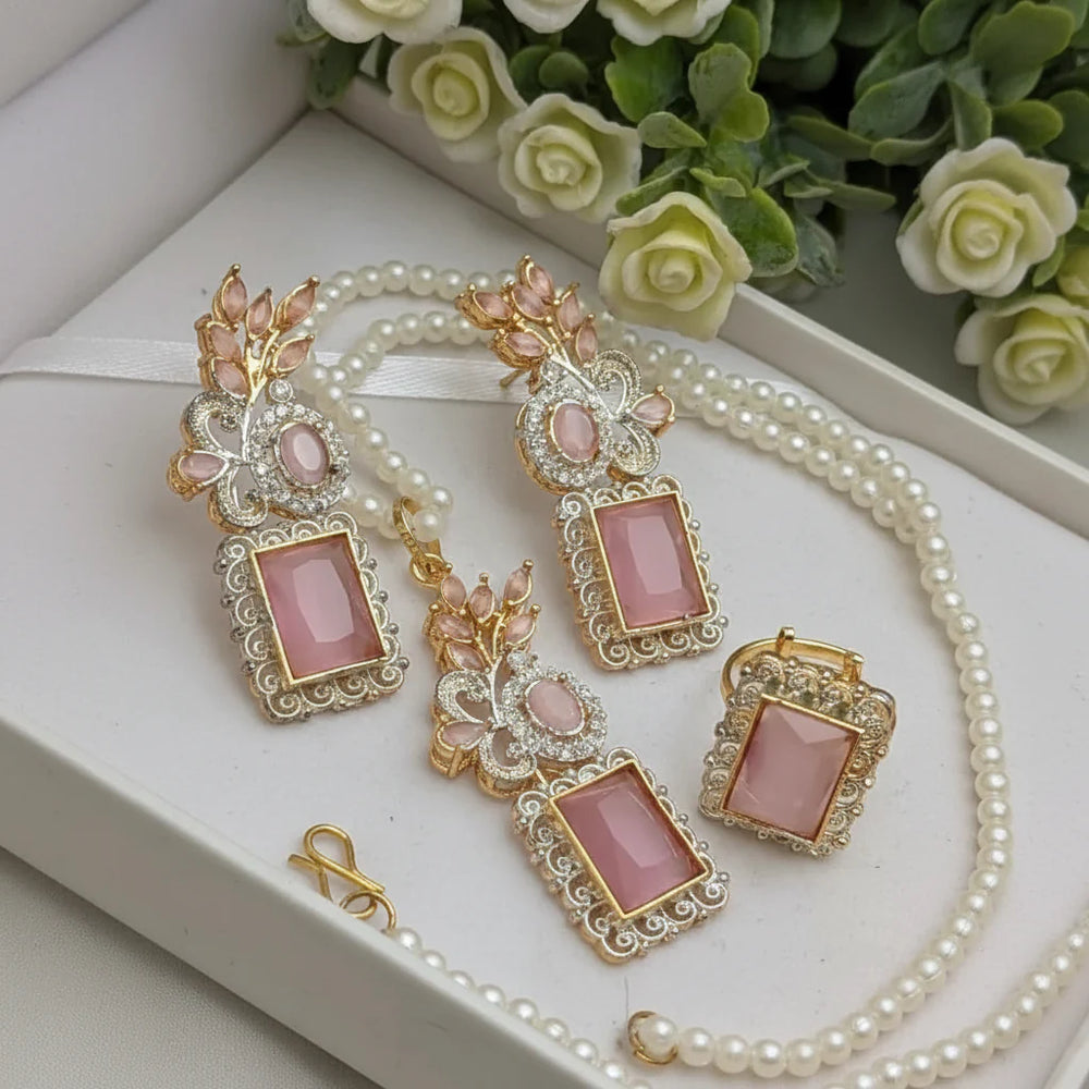 Zircon Combo Party Set – High Quality Rectangle Shape Jewelry Cosmia