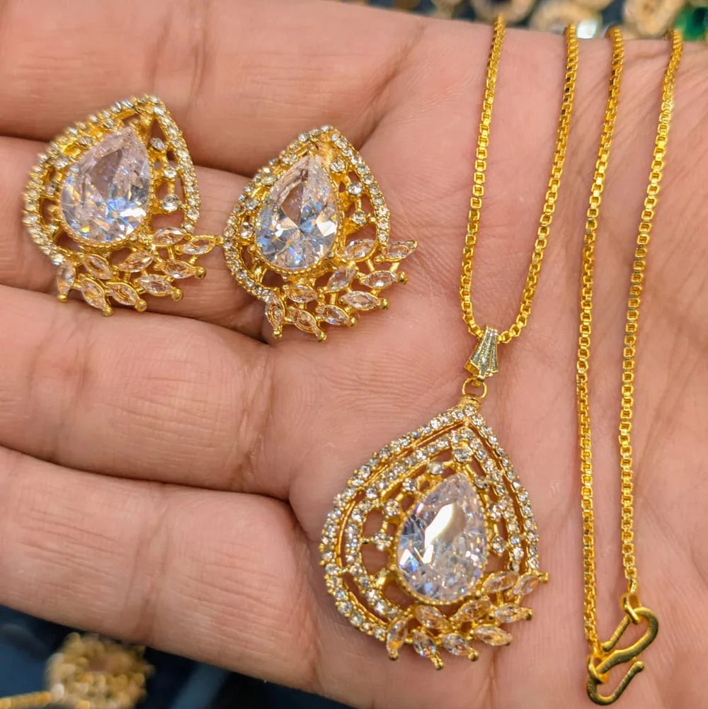 Zircon Locket Set – Locket & Earrings Cosmia