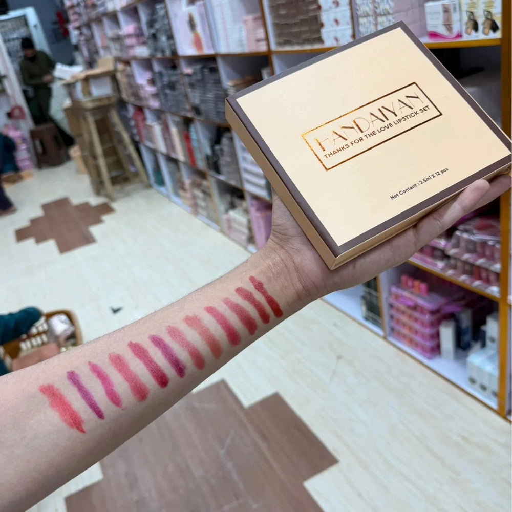 Handaiyan Matte Metal Lipstick Vault - 12Pcs Handaiyan