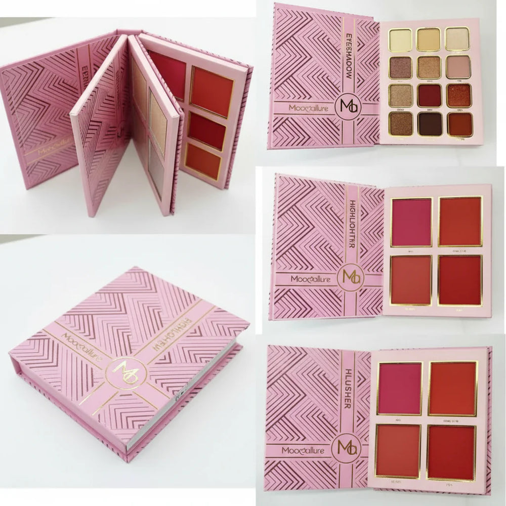 Mocallure 3 in 1 Mini Palette Notebook Eyeshadow, Highlighter & Blusher Mocallure