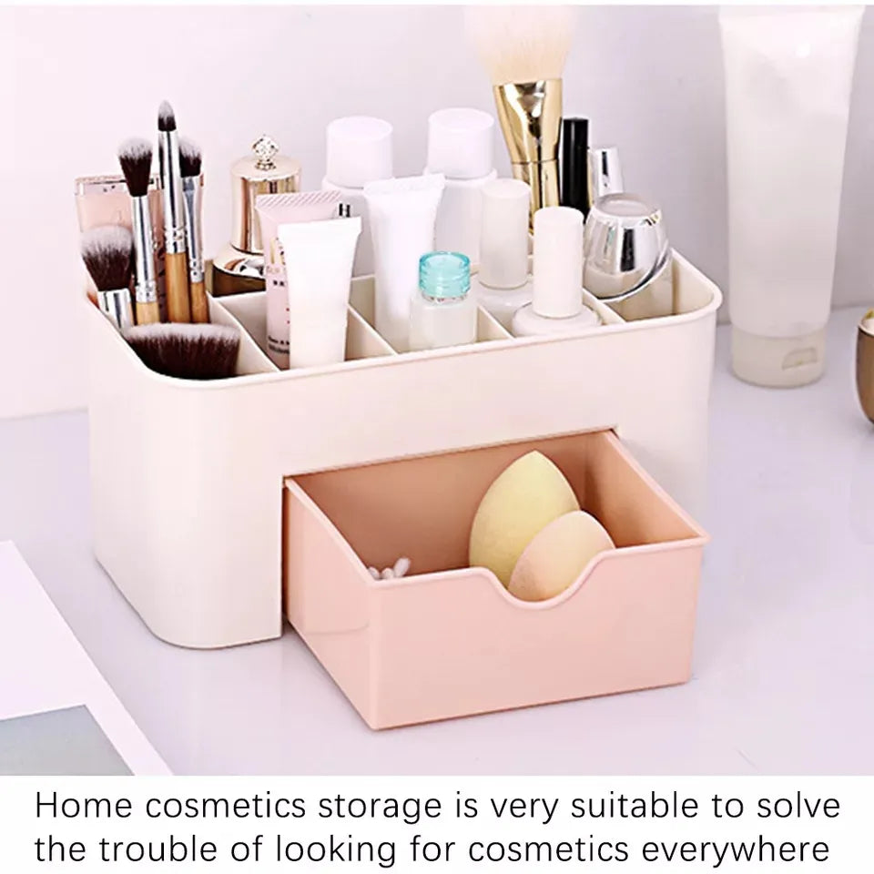 Cosmetic Makeup Organizers 7 Compartments with 1 Drawer Storage Box Cosmia