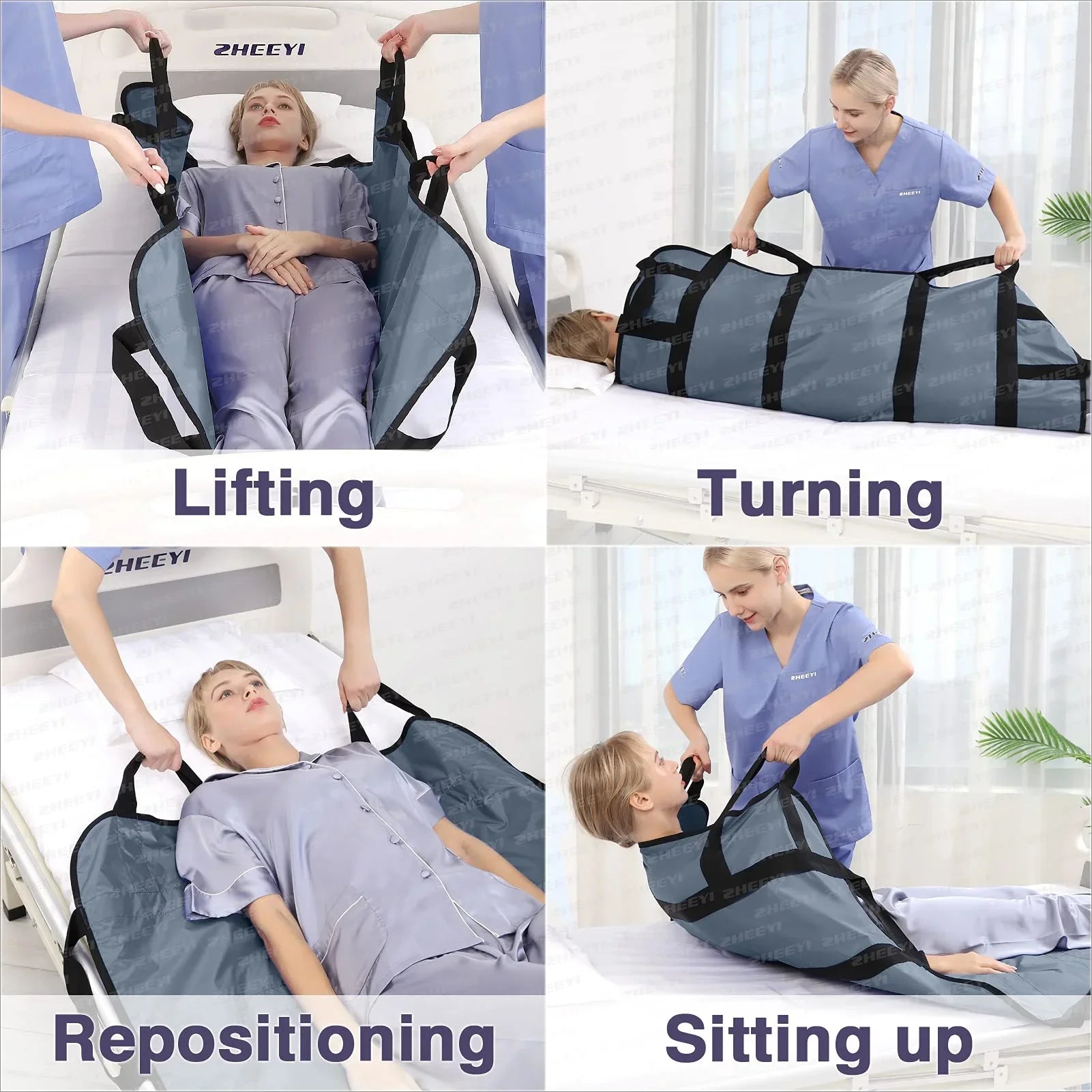 Positioning Bed Pad with Reinforced Handles - 1 Pack 43" x 36 Cosmia.pk