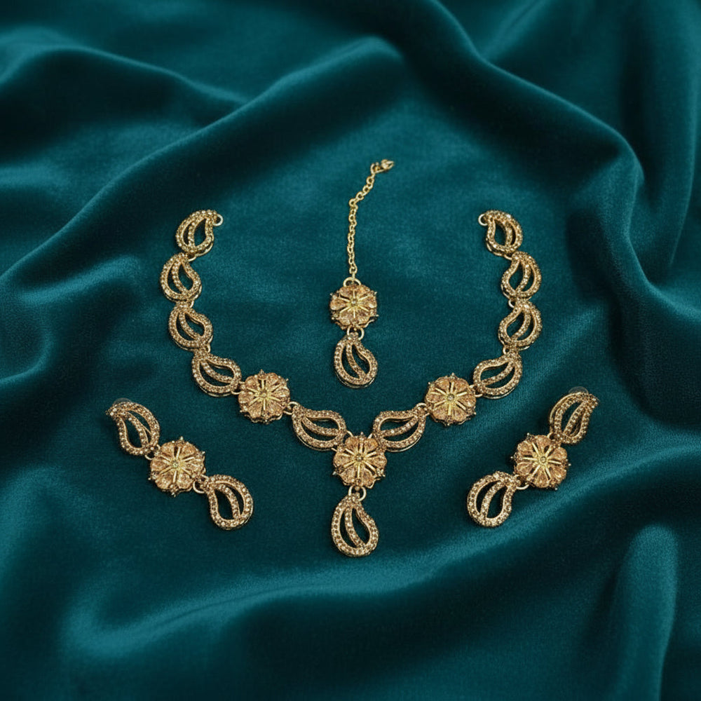 gold-plated party wear necklace set Cosmia