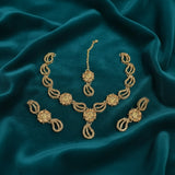 gold-plated party wear necklace set