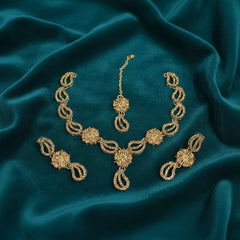 gold-plated party wear necklace set Cosmia
