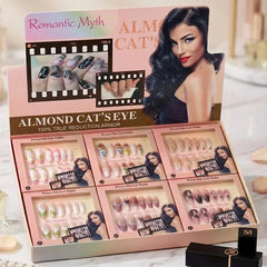 Romantic Myth Almond Cat's Eye Press-On Gel Nails Set Romantic Myth