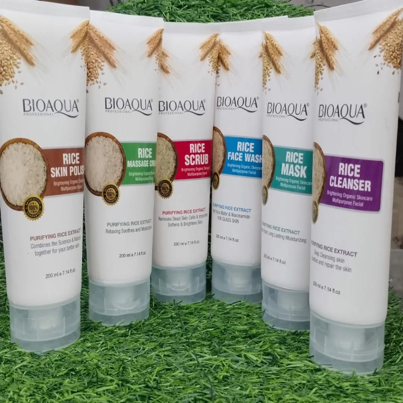 Bioaqua 6-Piece Rice Facial Set - 200 ml Each Bioaqua